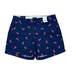 J.Crew Lobster Print Navy Shorts Women’s Size 0 Preppy Summer Cute New With Tag